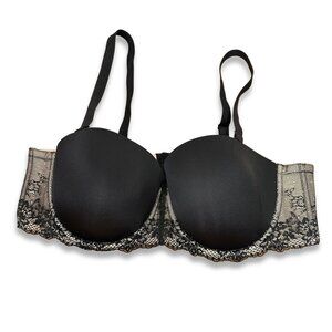 Torrid Convertible Lace Strapless Bra Black Underwire Plus Size 46C NWOT
